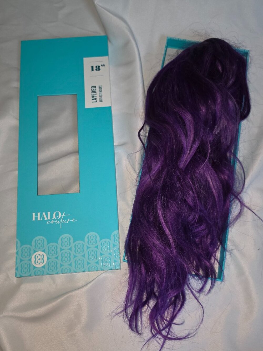 Halo Purple Hair Extensions 18 inch